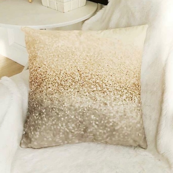 Anthropologie Other - SOLD Gold Glitter Sparkle Accent Pillow Case
